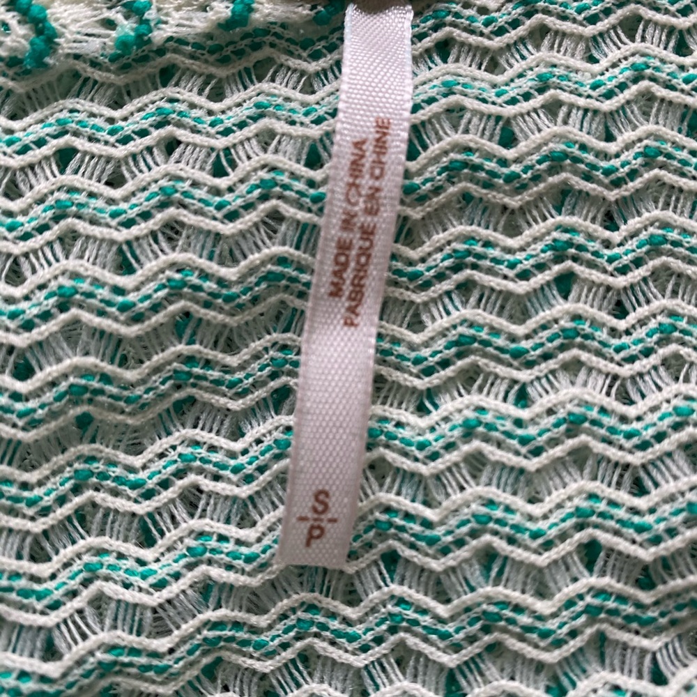 Free People Green Lace Crochet Peplum Tank Small - Picture 13 of 14